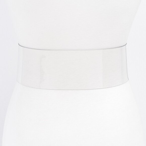 BNWT Plus Size Textured Buckle Cleared Transparent Fashion Belt - Picture 3 of 5